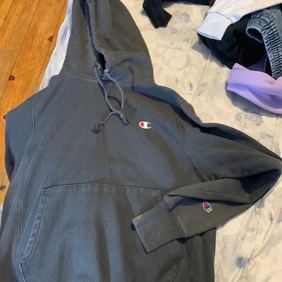 Champion Tops Dark Grey Reverse Weave Champion Hoodie Poshmark